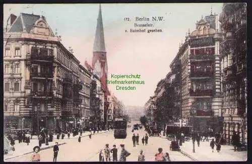 173648 Ansichtskarte Berlin Beusselstraße v. Bahnhof gesehen 1911