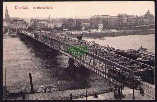 173636 Ansichtskarte Dresden Interimsbrücke 1908 Verlag Hermann Poy