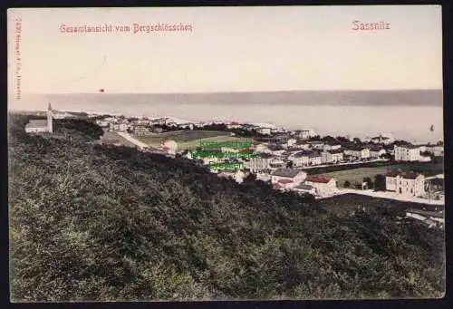 173628 Ansichtskarte Sassnitz Gesamtansicht vom Bergschlösschen 1907