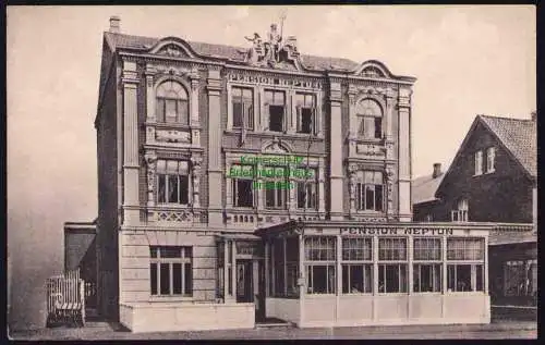 173620 Ansichtskarte Nordseebad Borkum Hotel Pension Neptun um 1910