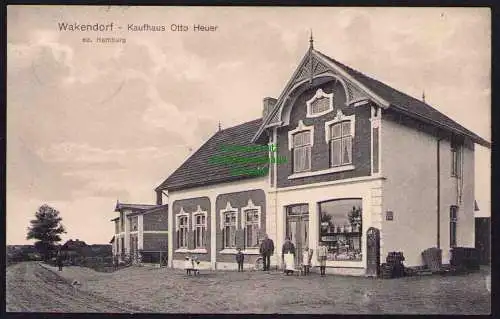 173613 Ansichtskarte Wakendorf Bez. Hamburg Kaufhaus Otto Heuer um 1910