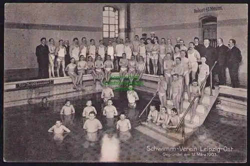 173601 Ansichtskarte Leipzig 1908 Schwimm-Verein Leipzig-Ost Hallenbad