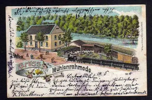 97851 Ansichtskarte Mühlenrahmede Altena Gastwirtschaft Gasthaus Litho 1904