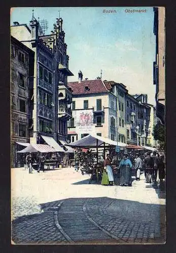 94584 Ansichtskarte Bozen Obstmarkt um 1916