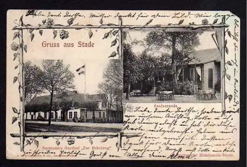 79879 Ansichtskarte Stade Seemanns Gasthof zur Erholung Saalveranda 1902