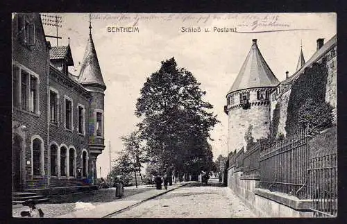 80479 Ansichtskarte Bentheim Schloß und Postamt Feldpost 1916 Zensur geprüft und zu beförde