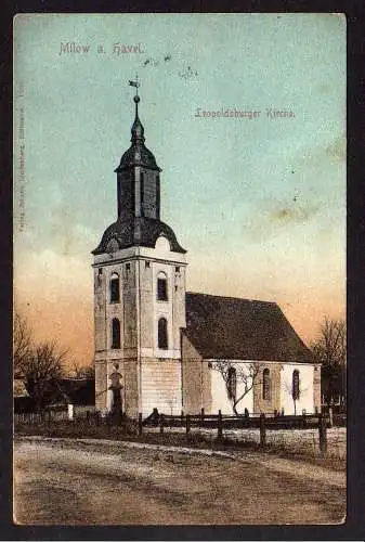 79878 Ansichtskarte Milow Havel Leopoldsburger Kirche 1905