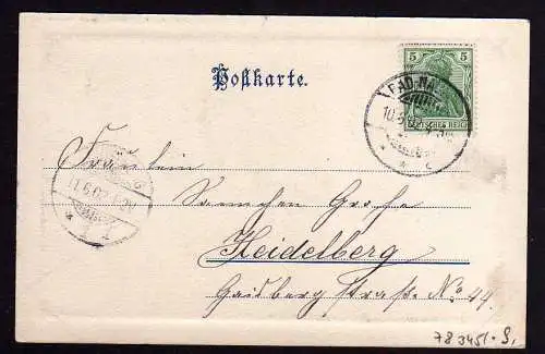 78345 Ansichtskarte Gruss aus Hessen Schwierige Passage 1902