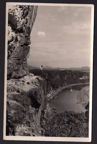 78129 Ansichtskarte Sächsische Schweiz Bergsteiger Kletterer