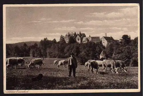 77869 Ansichtskarte Lauterbach Hessen 1941 Feldpost Schloss Eisenbach Luftgaupostamt Paris