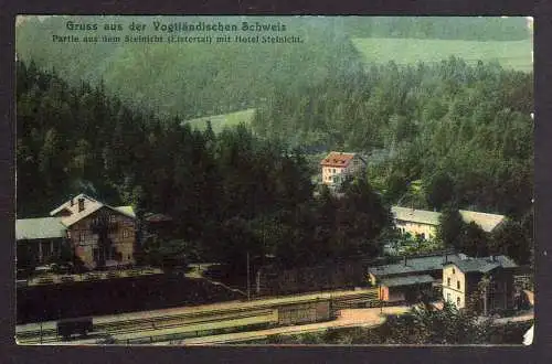 77463 Ansichtskarte Elstertal Hotel Steinicht 1908