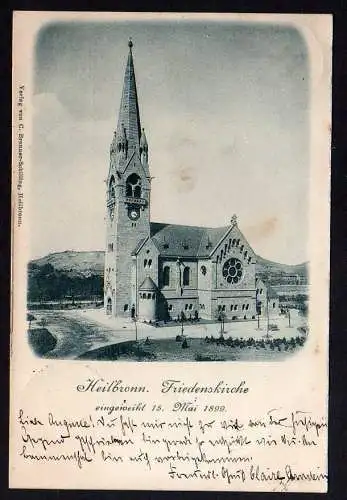 77698 Ansichtskarte Heilbronn Friedenskirche 1899