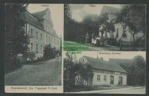 137664 Ansichtskarte Streidelsdorf Krs. Freystadt Niederschlesien 1942 Post Ernstthal