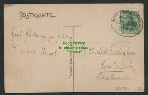 137934 Ansichtskarte Reden Direktor Haus Villa Bahnpost Metz - Bingerbrück 1908 nach Essen