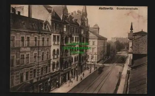 136618 Ansichtskarte Kattowitz Katowice O.-S. um 1920 Grundmannstr.