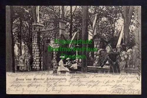 121059 Ansichtskarte Wesel 1902 Weseler Schützenplatz Festplatz des Reiterzuges