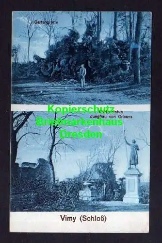 118842 Ansichtskarte Vimy Gartengrotte Schloß Jungfrau von Oreleans 1916