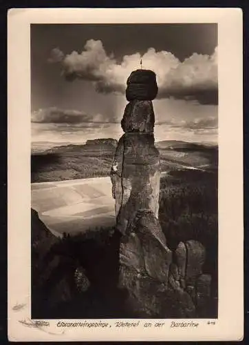 71828 AK Kletterei Barbarine Hahn Foto Landpoststempel Kleinhennersdorf