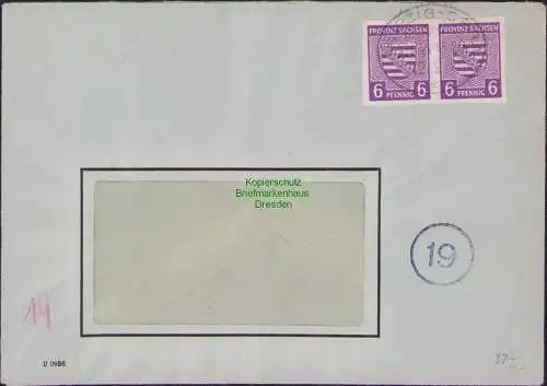 B21548 Brief SBZ Provinz Sachsen Bahnpost Leipzig - Gera Wetterzeube bei Zeitz