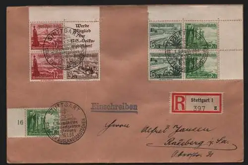 B12312 Brief DR Einschreiben Stuttgart ZD W 129 + weitere SST Ausstellung