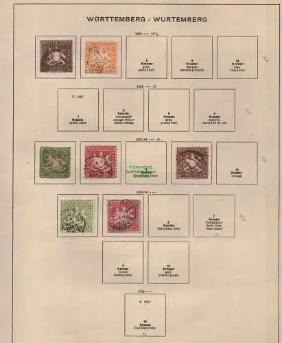 B15004 schöne Sammlung Württemberg 1851 bis 1919 gestempelt