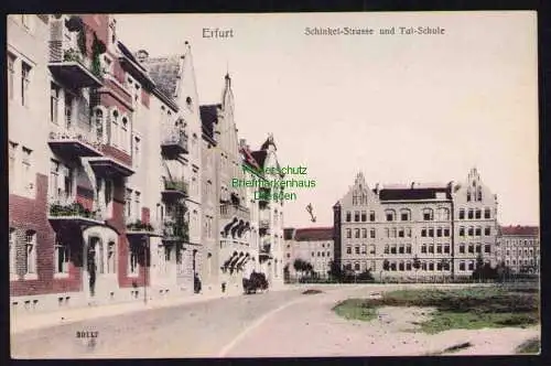 173707 AK Erfurt 1908 Schinkel-Strasse mit Tal Schule