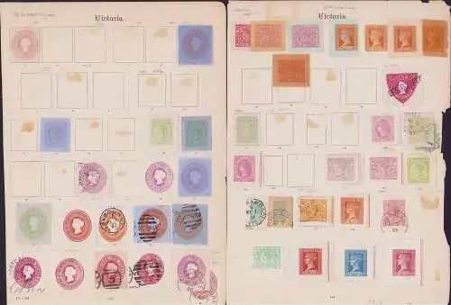 B15414 45 Ganzsachen Ausschnitte Australien Victoria um 1890