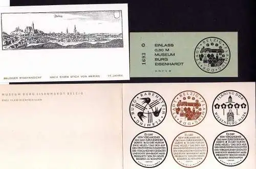 100524 Belzig Burg Eisenhardt Fläming Museum Klappkarte Flämingmedallien Eintrit