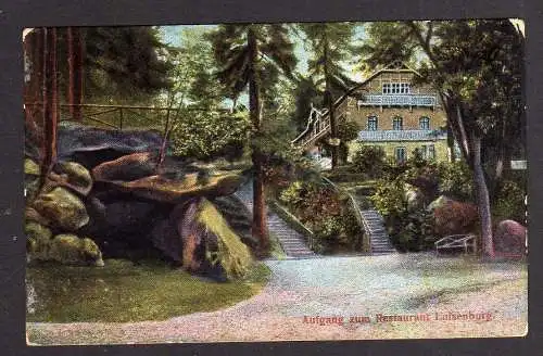 100240 AK Rudolstadt Aufgang Restaurant Luisenburg um 1920