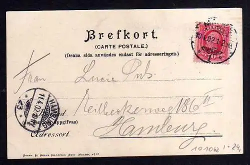 101262 AK Malmö Skanska Aftonbladet 1902 Zeitung Hafenansicht Reklame Werbung