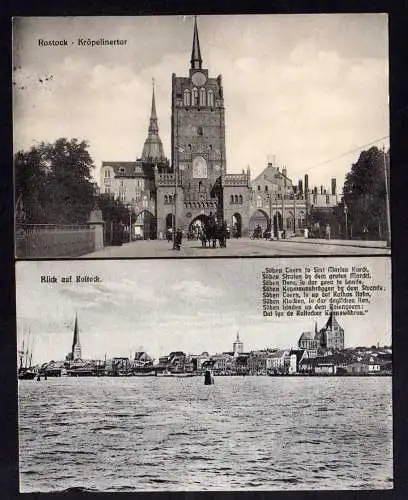 100879 2 AK Rostock Hafen 1922 Kröpelinertor 1916 Feldpost