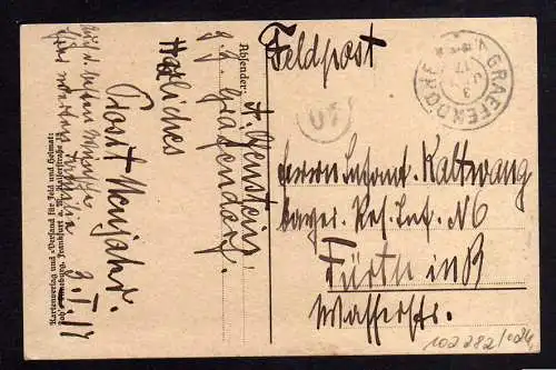 102282 AK Gräfendorf 1917 FAhne Flagge Weltkrieg Verlag Feld und Heimat
