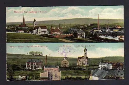 102885 AK Münchberg i. B. 1914 Webschule Bethaus Heil. Familien Kirche