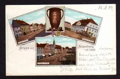 102606 AK Naumburg am Queis 1903 Markt Rathaus Nordseite Südseite Nowogrodziec