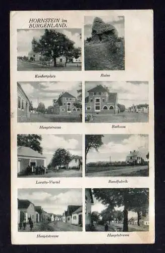 109207 AK Hornstein Burgenland Kirchenplatz Rathaus Bandfabrik Loretto Viertel