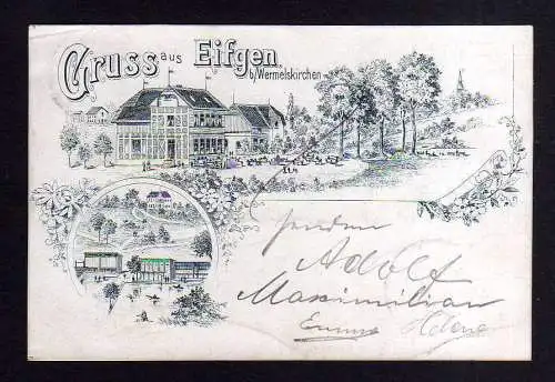 109742 AK Eifgenbach Eifgen bei Wermelskirchen 1897 Federlitho Restauration Gast