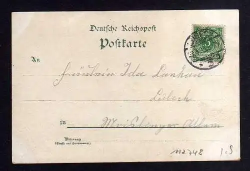 112748 AK Lübeck Litho 1900 Lachswehr Gasthaus Restaurant Biergarten
