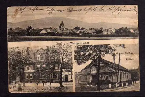 113213 AK Wangelnstedt 1925 Gasthof zum braunen Hirschen Ahrens Saalbau Schule