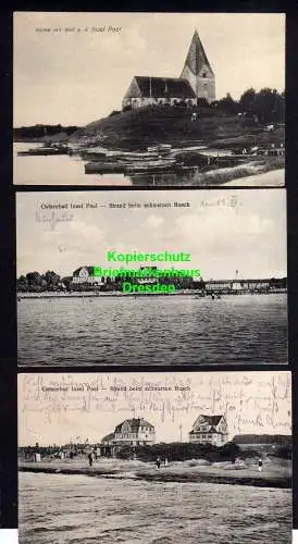 114130 3 AK Ostseebad Insel Poel 1922 Strand Schwarzer Busch Kirche Wall