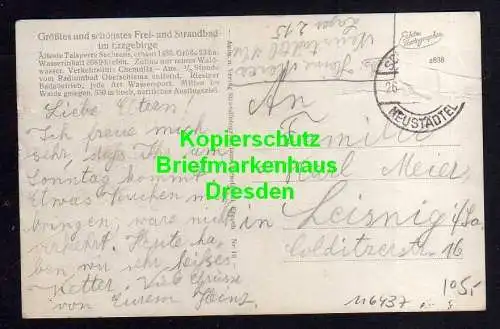 116437 AK Neustädtl Erzgebirge Strandbad Filzteich Fotokarte um 1935