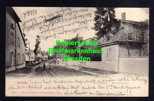 119228 AK Remilly Hauptstrasse 1904 Bahnpost Strassburg Elsass