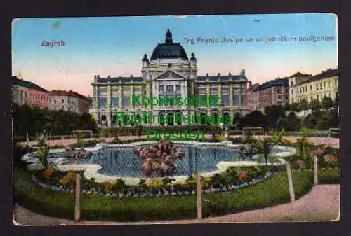 119517 AK Zagreb Agram Kroatien 1917 roter Zensur Stempel Zagreb  zensuriert 3