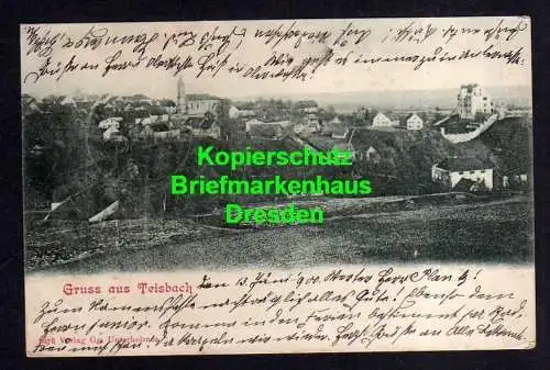 119417 AK Teisbach 1900  Panorama Kirche