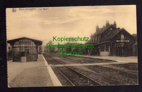 121065 AK Don-Sainghin Sainghin-en-Weppes La Gare Bahnhof 1916 Feldpost Bahnpost