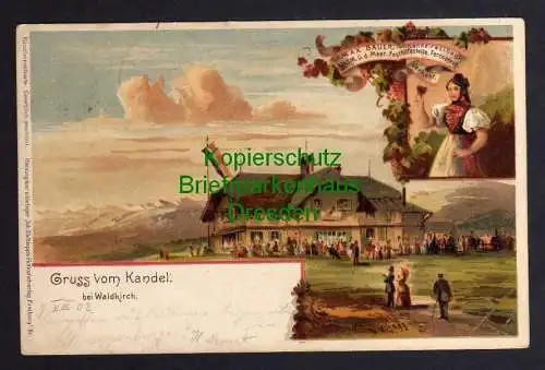 121206 AK Kandel Schwarzwald bei Waldkirch Litho 1902 Gasthaus Rasthaus