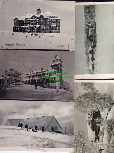 121141 5 AK Fichtelberg Unterkunftshaus Sporthotel 1922 Sonderstempel Fremdenhof