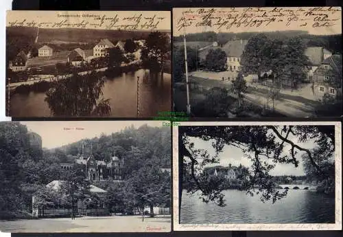 123879 4 AK Grillenburg Gasthof um 1920 Jagdschloss Heimatfest 1928 See Tharandt