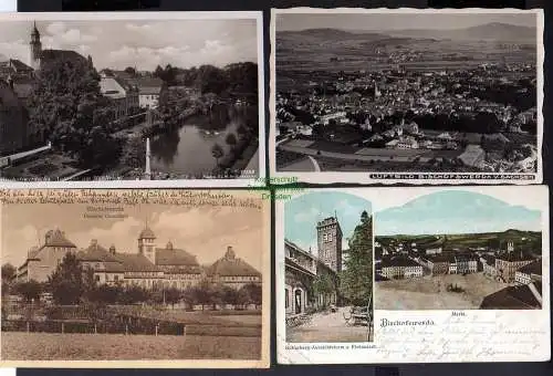 123835 4 AK Bischofswerda Luftbild 1932 Butterberg Restaurant 1904 Oberschule