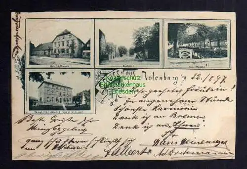 123804 AK Rotenburg Hannover Wümme 1897 Hotel Altwein Am Wasser Kanal Brücke