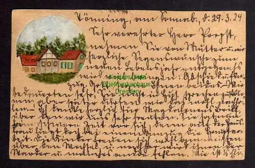 123326 AK Tönning 1924 handgemalte AK Wasserfarbe kleines Bild Unikat